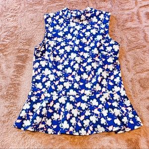 Banana Republic Sleeveless Mock Neck Peplum Top